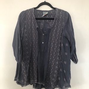 Johnny Was rayon burton up shirt